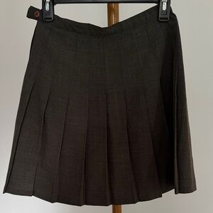 Vintage Pleated Mini Skirt in Green